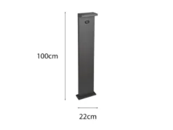 2er SET Wegeleuchten mit Solar und Strom, Hybrid mit Bewegungsmelder Höhe 100cm