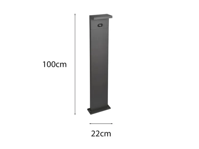 2er SET Wegeleuchten mit Solar und Strom, Hybrid mit Bewegungsmelder Höhe 100cm