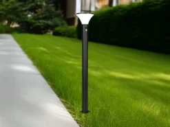 2er SET Wegeleuchten mit Solar und Strom, Hybrid mit Bewegungsmelder, Höhe 100cm