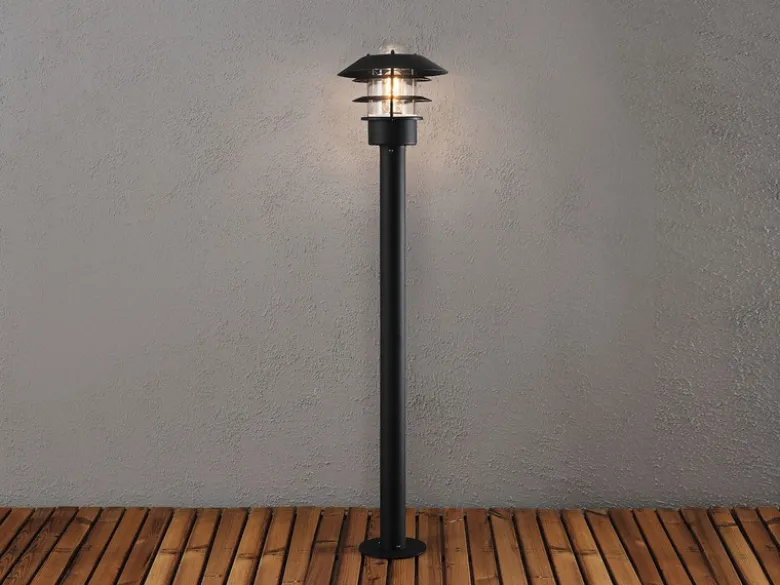 2er Set Wegeleuchten MODENA schwarz, 98cm hoch, Beleuchtung Garten / Terrasse