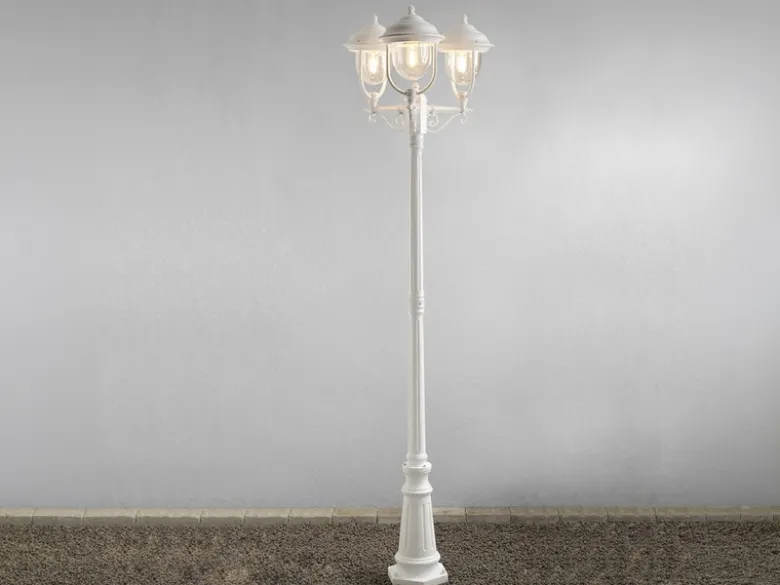 2er-Set weiße Gartenlaterne PARMA aus Aluminium, E27, IP43, H.: 218 cm