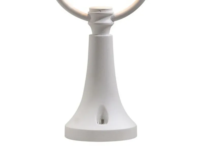 2er-Set weiße Sockelleuchten PARMA aus Aluminium, E27, IP43, H.: 54 cm