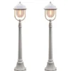 2er-Set weiße Wegeleuchten PARMA aus Aluminium, E27, IP43, H.: 118 cm