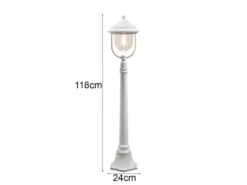 2er-Set weiße Wegeleuchten PARMA aus Aluminium, E27, IP43, H.: 118 cm