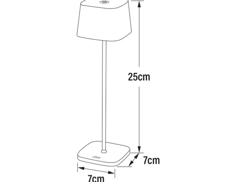 2er Set Wiederaufladbare LED Outdoor Tischleuchten dimmbar in Weiß, Höhe 25cm
