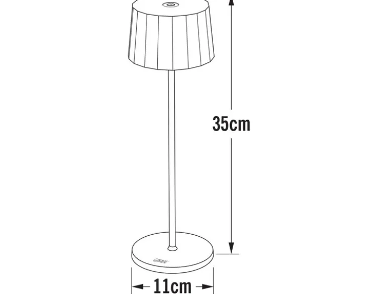 2er Set Wiederaufladbare LED Outdoor Tischleuchten dimmbar in Weiß, Höhe 35cm