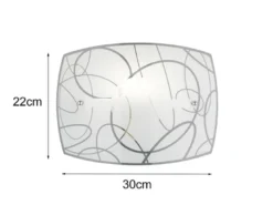 Exklusive LED Wandleuchte DIMMBAR Glasschirm in weiß mit dezentem Dekor, B: 30cm