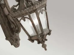 Extra große antike Außenwandleuchte TOURNAI hängend Bronzefarbig, Höhe 74cm
