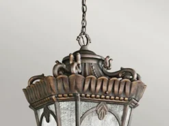 Extra große antike Hängelaterne TOURNAI Bronzefarbig, Ø 43cm