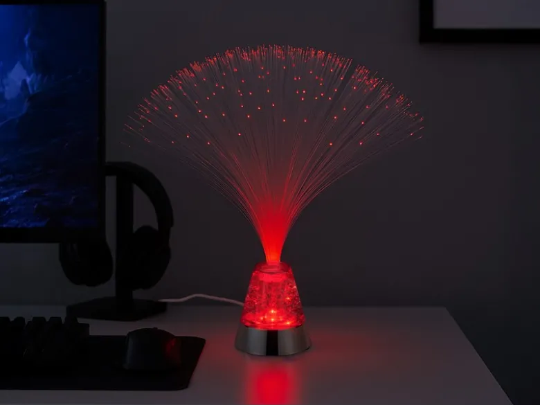 Faserlampe PUNK mit RGB Farbwechsel, auch Batteriebetrieb geeignet, Höhe 31,5cm