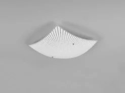 Flache Deckenleuchte ELISA mit Glas Lampenschirm Weiß, Quadrat 30cm