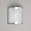 Flache Innen Wandleuchte DIVO mit Glas Lampenschirm Weiß, Höhe 20cm