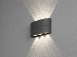 Flache LED Außenwandleuchte CHIERI ALU Anthrazit Up and Down Light 18,5x9,5cm