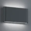 Flache LED Außenwandleuchte THAMES Up Down Light in Anthrazit 17,5cm breit