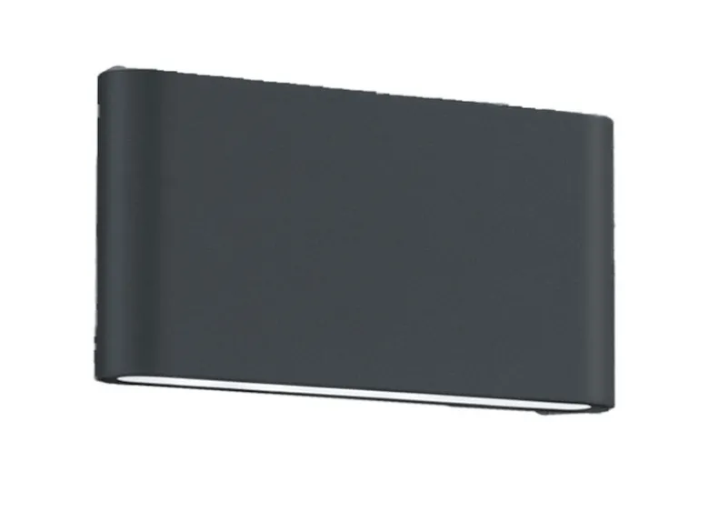 Flache LED Außenwandleuchte THAMES Up Down Light in Anthrazit 17,5cm breit