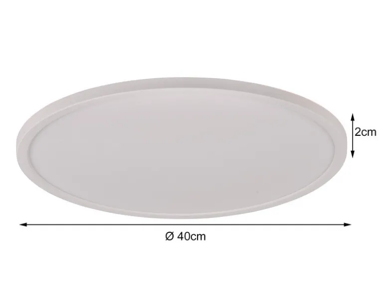Flache LED Deckenleuchte AUREO Weiß, mit Fernbedienung dimmbar Ø 40cm