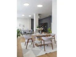 Flache LED Deckenleuchte AUREO Weiß, mit Fernbedienung dimmbar Ø 40cm