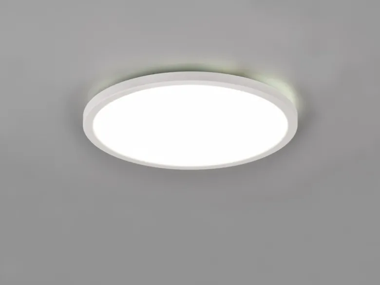Flache LED Deckenleuchte AUREO Weiß, dimmbar, RGB Farbwechsler, Ø 29cm