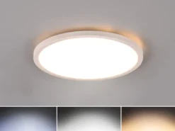 Flache LED Deckenleuchte AUREO Weiß, dimmbar, RGB Farbwechsler, Ø 29cm