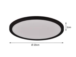 Flache LED Deckenleuchte AUREO Schwarz dimmbar RGB Farbwechsler, Ø 29cm