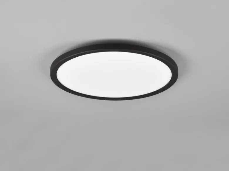Flache LED Deckenleuchte AUREO Schwarz dimmbar RGB Farbwechsler, Ø 29cm