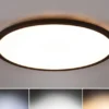 Flache LED Deckenleuchte AUREO Schwarz, mit Fernbedienung dimmbar Ø 40cm