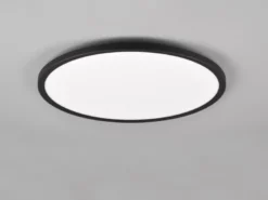 Flache LED Deckenleuchte AUREO Schwarz, mit Fernbedienung dimmbar Ø 40cm