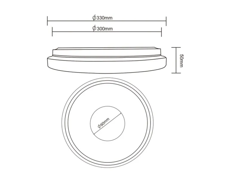 Flache LED Deckenleuchte BUNDA Weiß-Chrom, Neutralweiß, Ø 33cm