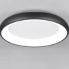 Flache LED Deckenleuchte CARDONA groß Schwarz, dimmbar & 3 Lichtfarben, Ø 62cm