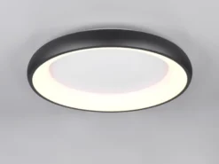 Flache LED Deckenleuchte CARDONA groß Schwarz, dimmbar & 3 Lichtfarben, Ø 62cm