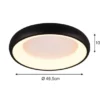 Flache LED Deckenleuchte CARDONA Schwarz, dimmbar & 3 Lichtfarben, Ø 46,5cm