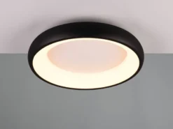 Flache LED Deckenleuchte CARDONA Schwarz, dimmbar & 3 Lichtfarben, Ø 46,5cm