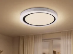 Flache LED Deckenleuchte dimmbar über Schalter Weiß Cappuccino, Ø 50cm