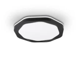 Flache LED Deckenleuchte dimmbar über Schalter Weiß Schwarz, Ø 52,5cm