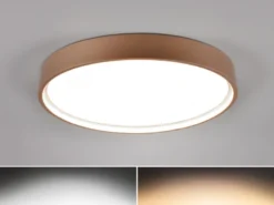 Flache LED Deckenleuchte DOHA mit 2 Lichtfarben in Coffee, Ø 45cm