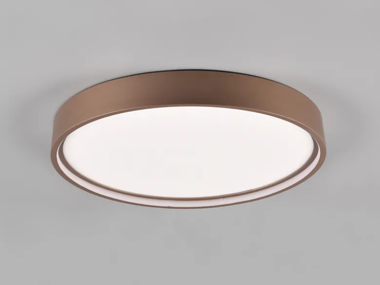 Flache LED Deckenleuchte DOHA mit 2 Lichtfarben in Coffee, Ø 45cm