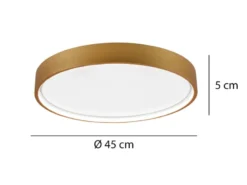 Flache LED Deckenleuchte DOHA mit 2 Lichtfarbe in Messing, Ø 45cm
