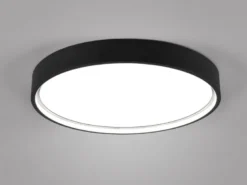 Flache LED Deckenleuchte DOHA mit 2 Lichtfarben in Schwarz, Ø 45cm