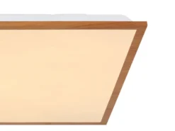 Flache LED Deckenleuchte DORO in Holzoptik Quadrat, 45cm