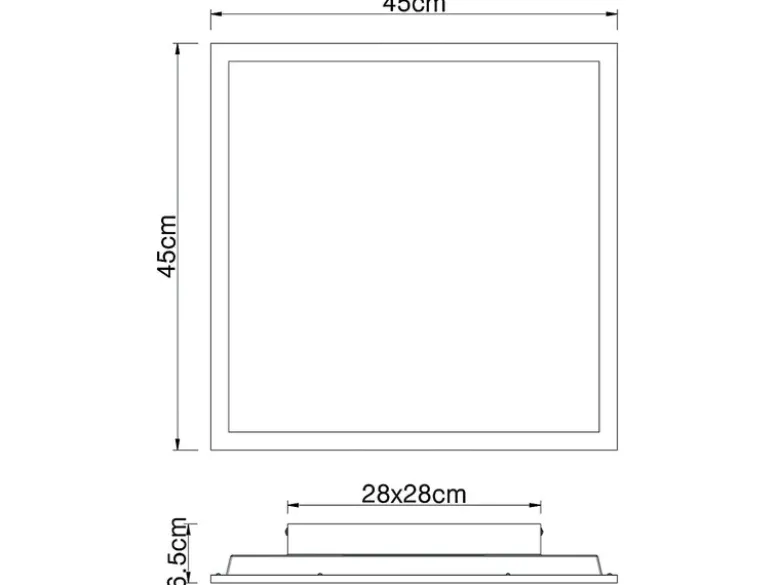 Flache LED Deckenleuchte DORO in Holzoptik Quadrat, 45cm