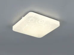 Flache LED Deckenleuchte MANDRIA mit Rankenmuster, Quadrat 27cm