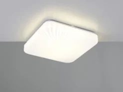 Flache LED Deckenleuchte MANDRIA mit Strahlenmuster, Quadrat 27cm
