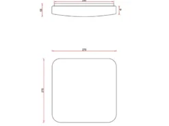 Flache LED Deckenleuchte MANDRIA mit Strahlenmuster, Quadrat 27cm