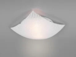 Flache LED Deckenleuchte mit Glas Lampenschirm Weiß, Quadrat 40cm