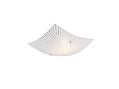 Flache LED Deckenleuchte mit Glas Lampenschirm Weiß, Quadrat 30cm
