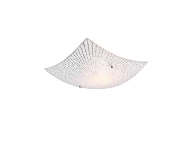 Flache LED Deckenleuchte mit Glas Lampenschirm Weiß, Quadrat 30cm