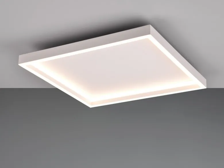 Flache LED Deckenleuchte ROTONDA Weiß Quadrat, 35cm
