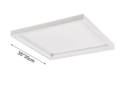 Flache LED Deckenleuchte ROTONDA Weiß Quadrat, 35cm