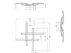 Flache LED Deckenleuchte ROUTE aus Metall Weiß, Breite 46cm
