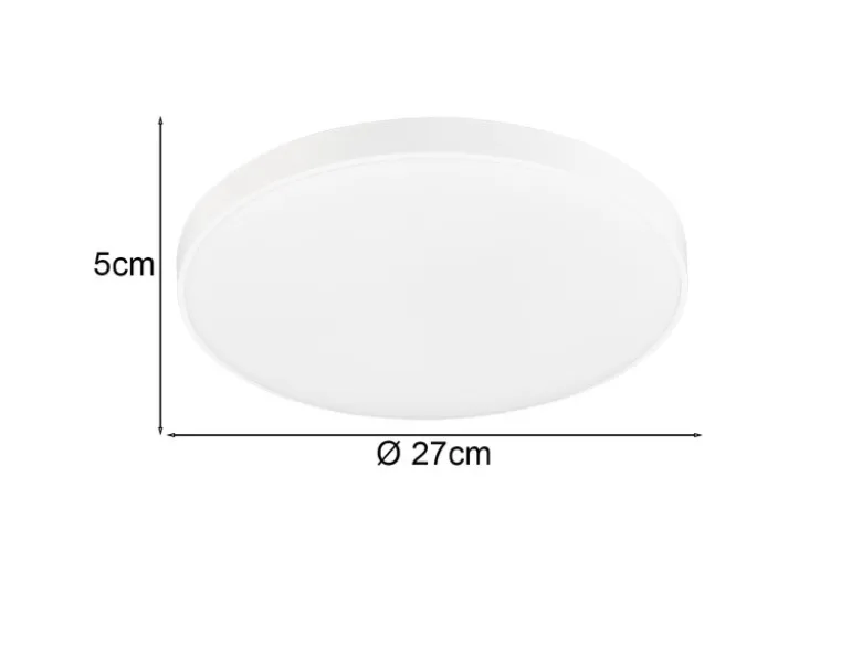 Flache LED Deckenleuchte SPICA in Weiß, IP44 Badezimmer geeignet, Ø 27cm